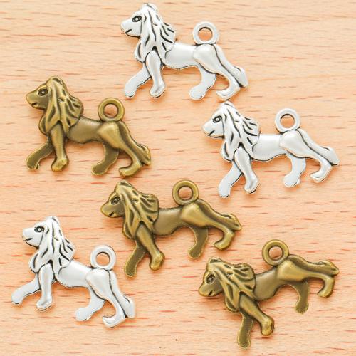 Tibetan Style Animal Pendants, Lion, plated, DIY, more colors for choice, 20x14mm, 100PCs/Bag, Sold By Bag