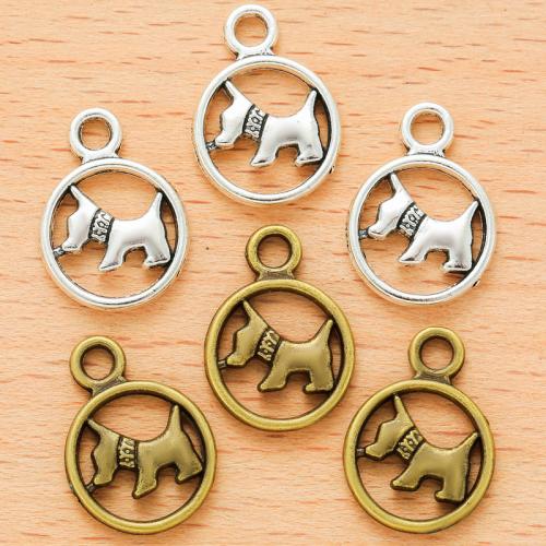 Tibetan Style Animal Pendants, Dog, plated, DIY, more colors for choice, 19x14mm, 100PCs/Bag, Sold By Bag