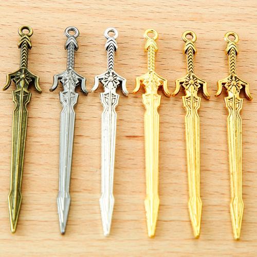 Tibetan Style Pendants, Sword, plated, DIY, more colors for choice, 70x12mm, 100PCs/Bag, Sold By Bag