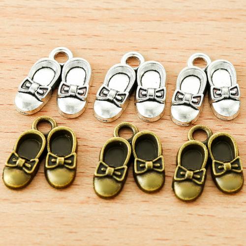 Tibetan Style Shoes Pendants, plated, DIY, more colors for choice, 17x14mm, 100PCs/Bag, Sold By Bag