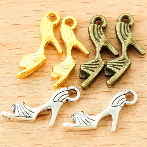 Tibetan Style Shoes Pendants, plated, DIY, more colors for choice, 20x12mm, 100PCs/Bag, Sold By Bag