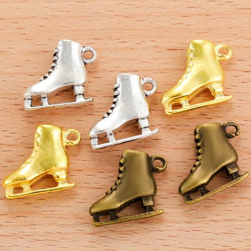 Tibetan Style Shoes Pendants, plated, DIY, more colors for choice, 18x15mm, 100PCs/Bag, Sold By Bag