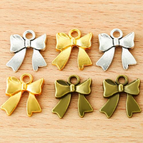 Tibetan Style Bowknot Pendants, plated, DIY, more colors for choice, 16x18mm, 100PCs/Bag, Sold By Bag