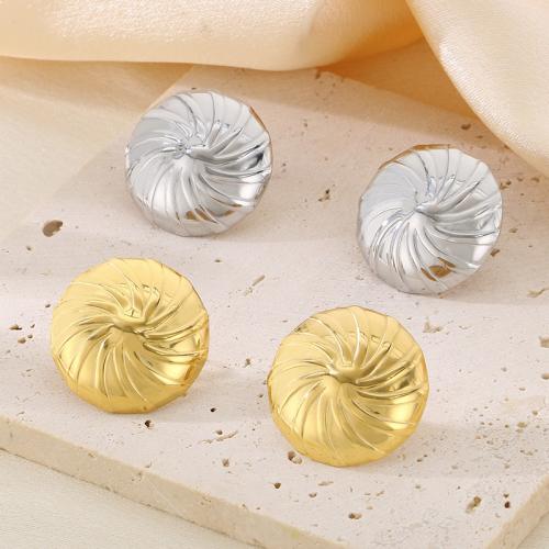 Stainless Steel Stud Earrings, 304 Stainless Steel, plated, fashion jewelry, more colors for choice, 23mm, Sold By Pair