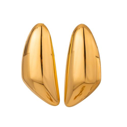 Stainless Steel Stud Earrings, 304 Stainless Steel, 18K gold plated, fashion jewelry & for woman, Sold By Pair