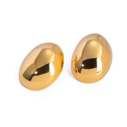 Stainless Steel Stud Earrings, 304 Stainless Steel, 18K gold plated, fashion jewelry & for woman, Sold By Pair