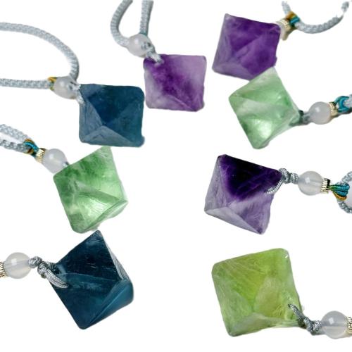 Pendants Gemstone Jewelry, Fluorite, go randamach a sheoltar go randamach & DIY & méid éagsúla do rogha, dathanna níos mó le haghaidh rogha, Díolta De réir PC