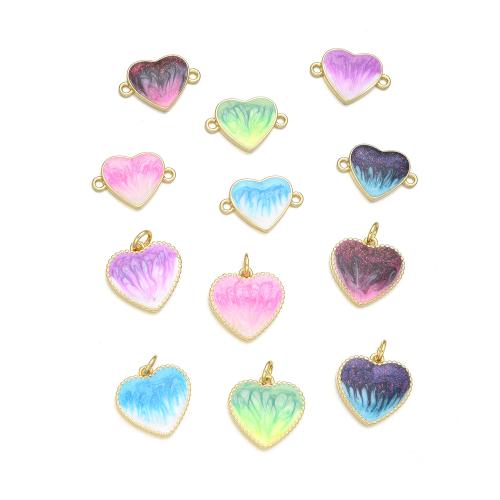 Pendentifs coeur en laiton, Placage, DIY & styles différents pour le choix, plus de couleurs à choisir, Vendu par PC