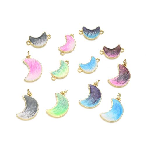 Brass Jewelry Pendants, with Opal, Moon, plated, DIY & different styles for choice, more colors for choice, Sold By PC