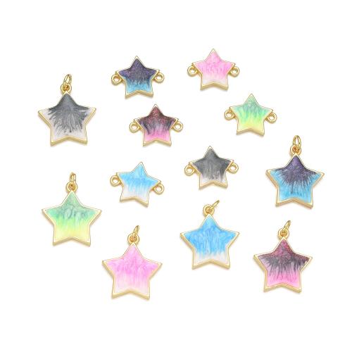 Brass Jewelry Pendants with Opal Star plated DIY Sold By PC