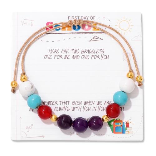 Gemstone Bracelets with Polyester Cord & Unisex Length Approx 16 cm Sold By PC