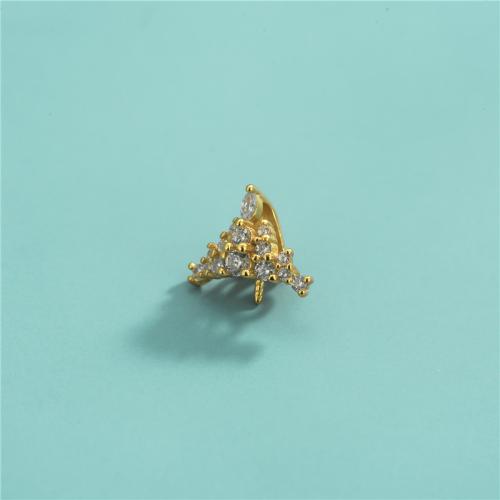 Argento 925 Ciondolo Bail, 925 sterline d'argento, DIY & Micro spianare cubic zirconia, nessuno, 12.60x10.90mm, Foro:Appross. 1.2mm, Venduto da PC