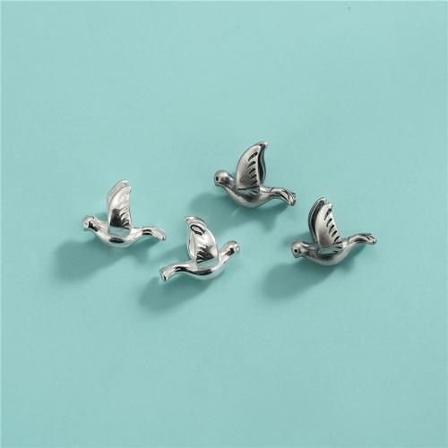 925 Sterling Silver Beads, Bird, DIY, more colors for choice, 8.50x9.80mm, Hole:Approx 1.9mm, Sold By PC