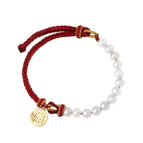 925 Sterling Silver Bangle Bracelet, with Cotton Cord & Agate, Length Adjustable & fashion jewelry & Unisex, more colors for choice, Length:Approx 19 cm, Sold By PC