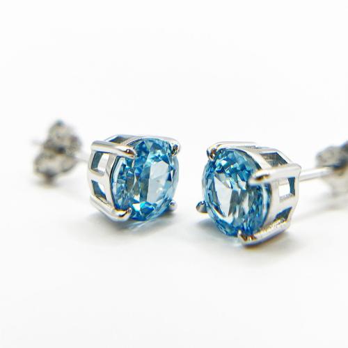 Pendientes de Micro Pavé de Zirconía Cúbica en Plata de Ley, Plata de ley 925, Joyería & micro arcilla de zirconia cúbica & para mujer, más colores para la opción, 6mm, Vendido por Par