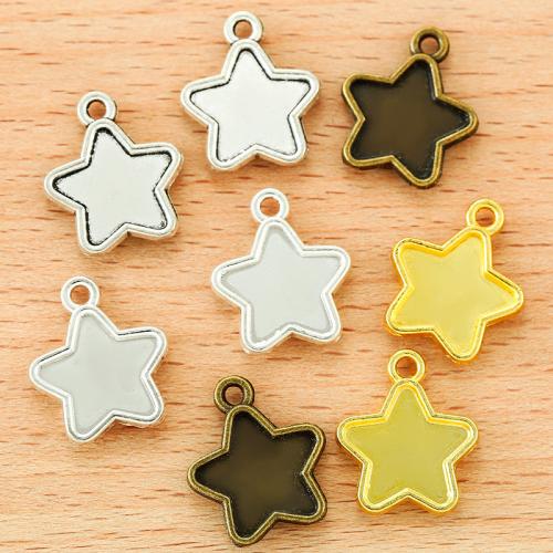 Tibetan Style Pendant Cabochon Setting, Star, plated, DIY, more colors for choice, 18x15mm, 100PCs/Bag, Sold By Bag