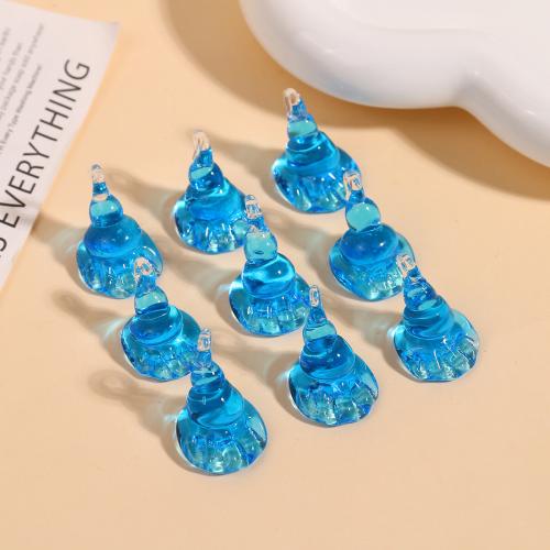 Fashion Lampwork Hangers, Schelp, DIY, blauw, 22x17mm, Verkocht door PC