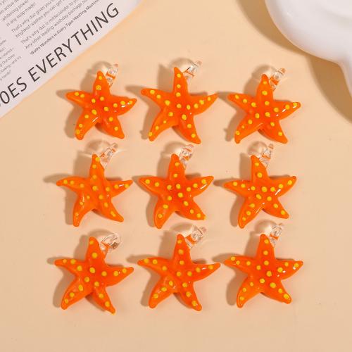 Fashion Lampwork Pendants, Flower, DIY, orange, 32x31mm, Sold By PC