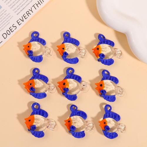 Fashion Lampwork Pendants Fish DIY blue Sold By PC