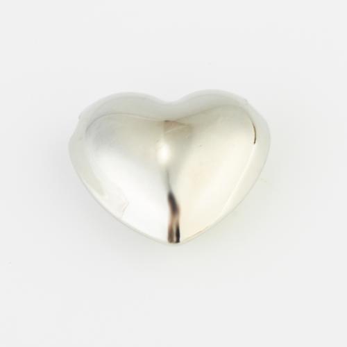 Brass Jewelry Beads, Heart, silver color plated, DIY, nickel, lead & cadmium free, 30x27x14mm, Sold By PC