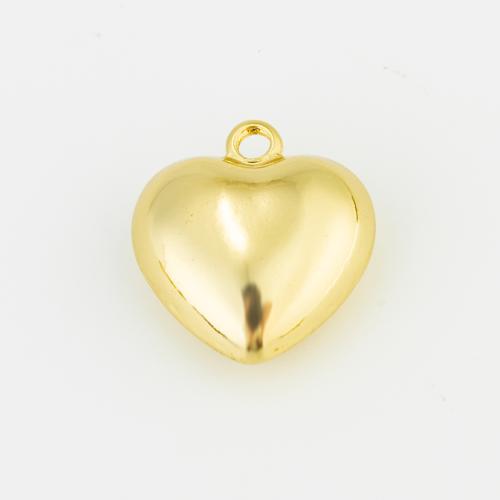 Brass Heart Pendants, gold color plated, DIY, nickel, lead & cadmium free, 28x26x13mm, Sold By PC