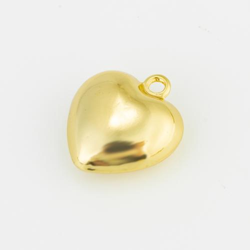 Brass Heart Riipukset, Messinki, Sydän, kullan väri kullattu, tee-se-itse, nikkeli, lyijy ja kadmium vapaa, 27x21x10mm, Myymät PC