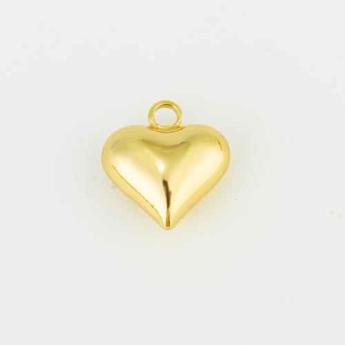 Brass Heart Pendants, gold color plated, DIY, nickel, lead & cadmium free, 17x15x7mm, Sold By PC