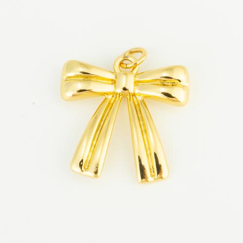 Brass Jewelry Pendants Bowknot gold color plated DIY nickel lead & cadmium free Sold By PC