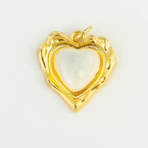 Brass Heart Pendants, with Glass Rhinestone, gold color plated, DIY, nickel, lead & cadmium free, 18x17x5mm, Sold By PC