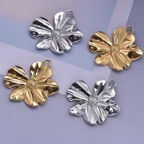 Stainless Steel Flower Pendant, 304 Stainless Steel, plated, DIY, more colors for choice, Sold By PC