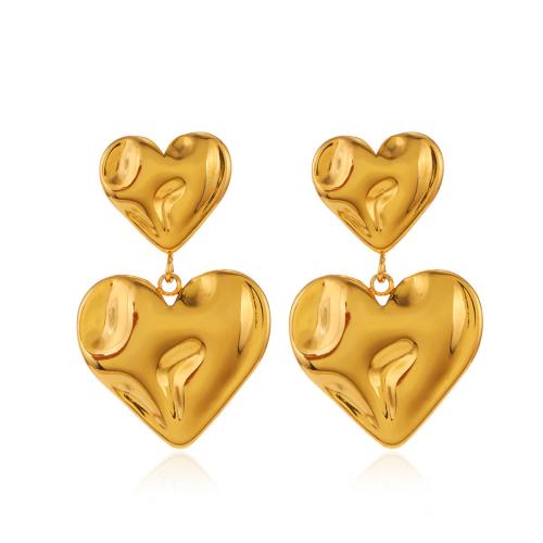 Pendientes de Acero Inoxidable, acero inoxidable 304, chapado, Joyería & diferentes estilos para la opción & para mujer, dorado, Vendido por Par