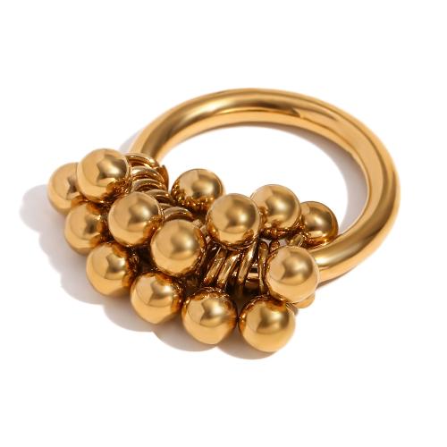 Anillo de dedo de acero inoxidable, acero inoxidable 304, 18K chapado en oro, Joyería & diverso tamaño para la opción & para mujer, dorado, Vendido por UD