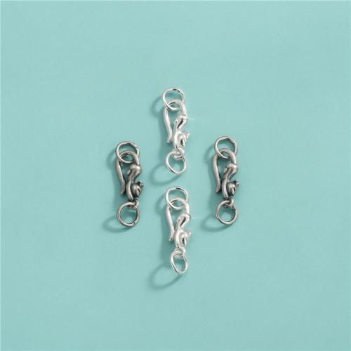 925 sterling zilver Clasp, DIY, meer kleuren voor de keuze, 6.60x5.70mm, Verkocht door PC