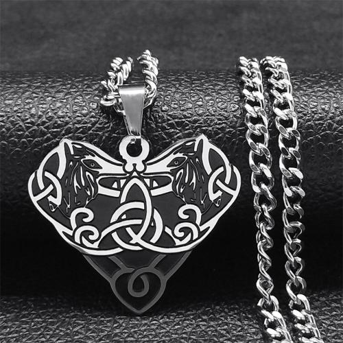 Stainless Steel Jewelry Necklace, 304 Stainless Steel, Heart, fashion jewelry & Unisex, 34x37mm, Length:Approx 50 cm, Sold By PC