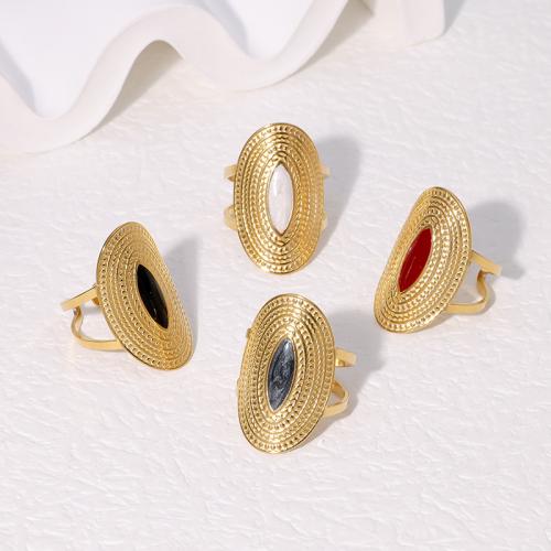 Enamel Stainless Steel Finger Ring, 304 Stainless Steel, fashion jewelry & for woman, more colors for choice, Sold By PC