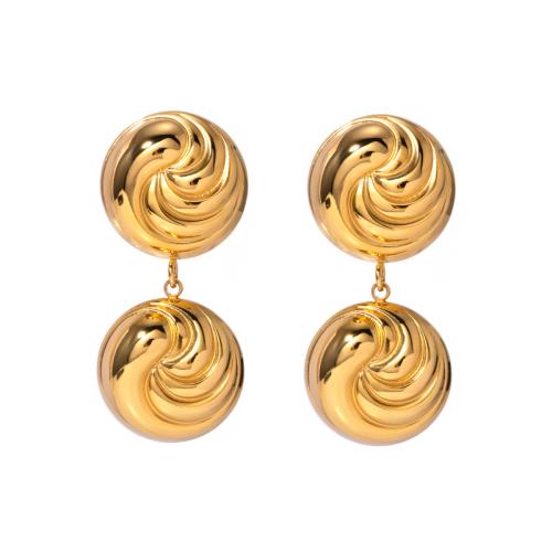 Boucle d'oreille goutte inox, Acier inoxydable 304, Plaqué or 18K, bijoux de mode & pour femme, doré, 30x14mm, Vendu par paire