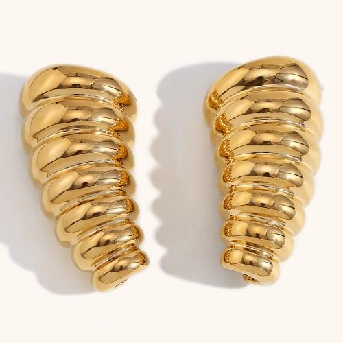 Pendientes de Acero Inoxidable, acero inoxidable 304, 18K chapado en oro, Joyería & para mujer, dorado, 45.20x23.50mm, Vendido por Par