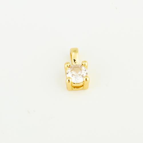 Cubic Zirconia Micro Pave Brass Pendant, gold color plated, DIY & micro pave cubic zirconia, nickel, lead & cadmium free, 9x5x4mm, Sold By PC