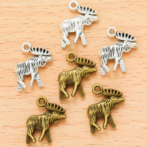 Zinc Alloy Animal Pendler, Deer, forgyldt, du kan DIY, flere farver til valg, 25x15mm, 100pc'er/Bag, Solgt af Bag