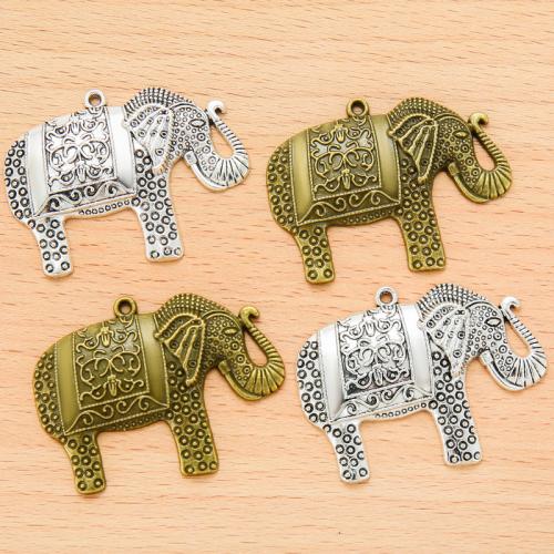 Tibetan Style Animal Pendants, Elephant, plated, DIY, more colors for choice, 49x38mm, 100PCs/Bag, Sold By Bag