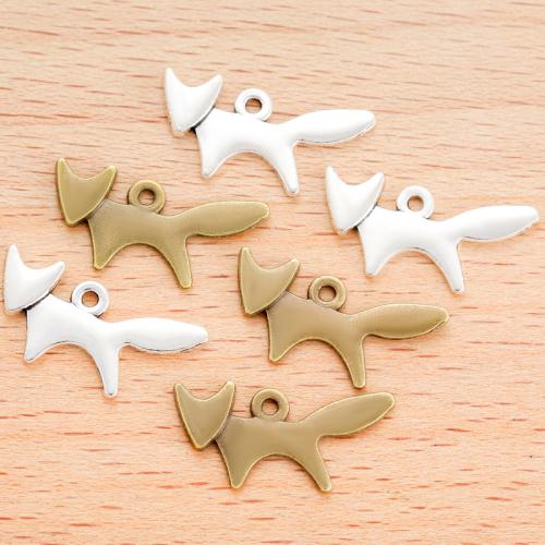 Zinc Alloy Animal Pendler, Fox, forgyldt, du kan DIY, flere farver til valg, 20x10mm, 100pc'er/Bag, Solgt af Bag