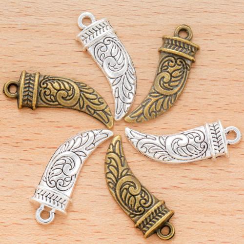 Tibetan Style Pendants, Horn, plated, DIY, more colors for choice, 28x10mm, 100PCs/Bag, Sold By Bag