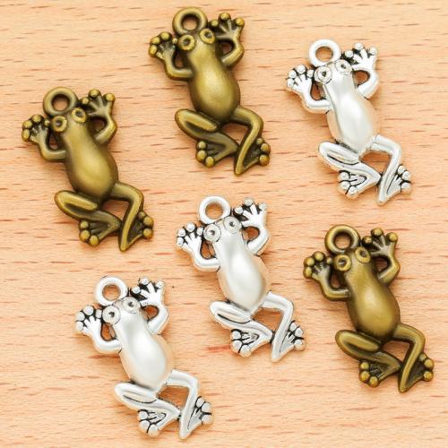 Tibetan Style Animal Pendants, Frog, plated, DIY, more colors for choice, 22x13mm, 100PCs/Bag, Sold By Bag