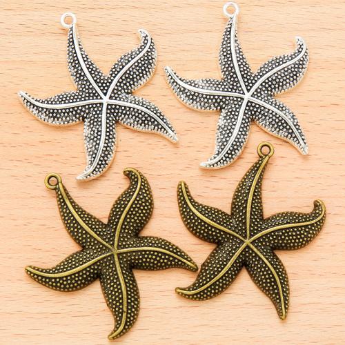 Tibetan Style Animal Pendants, Starfish, plated, DIY, more colors for choice, 50x43mm, 100PCs/Bag, Sold By Bag