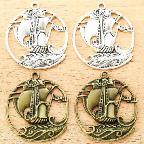 Vehicle Shaped Zinc Alloy Pendants Sail Boat plated DIY Sold By Bag