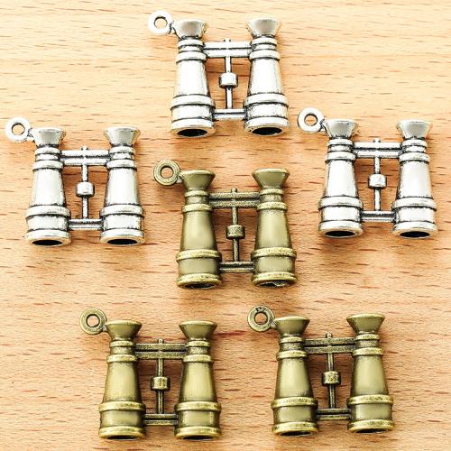 Tibetan Style Pendants, Telescope, plated, DIY, more colors for choice, 23x21mm, 100PCs/Bag, Sold By Bag