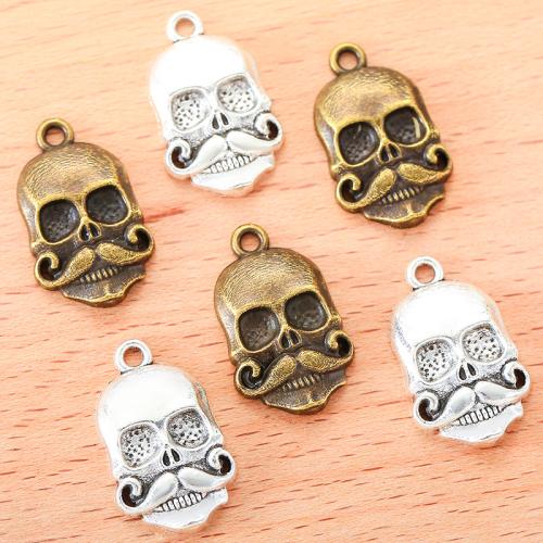 Tibetan Style Skull Pendants, plated, DIY, more colors for choice, 22x13mm, 100PCs/Bag, Sold By Bag