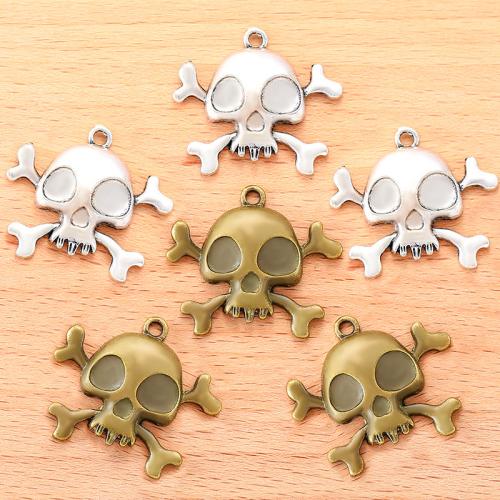 Zinc Alloy Skull Pendants plated DIY Sold By Bag