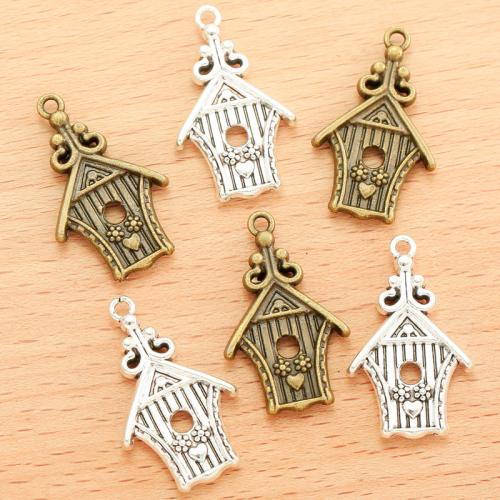 Zinc Alloy Pendler, House, forgyldt, du kan DIY, flere farver til valg, 30x18mm, 100pc'er/Bag, Solgt af Bag