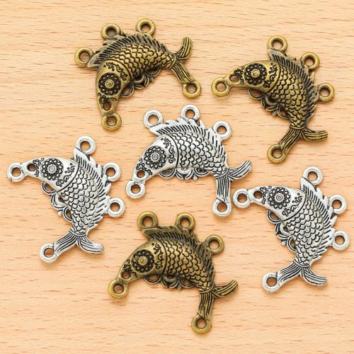 Animal Zinc Alloy Connector Fish plated DIY & 2/3 loops Sold By Bag